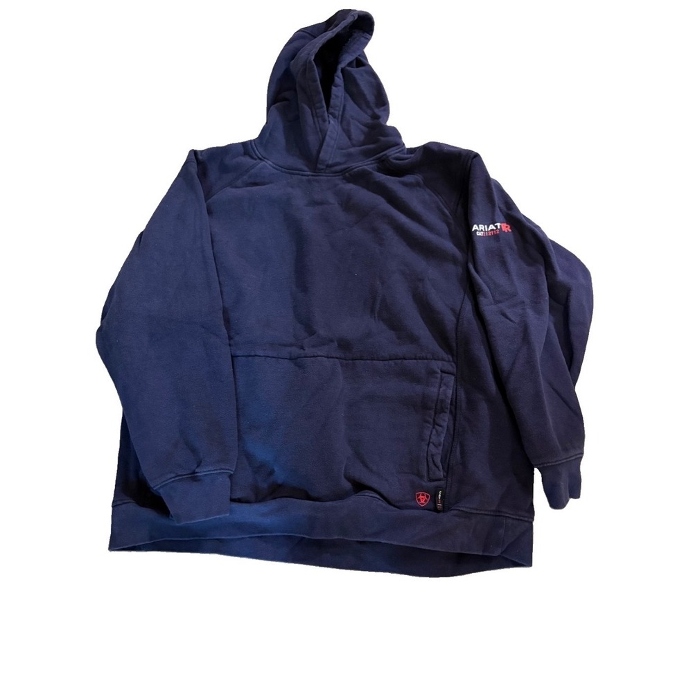 Ariat FR Hoodie Sweatshirt Navy Blue Men 2XL Flame Resistant CAT 2 Workwear 2112